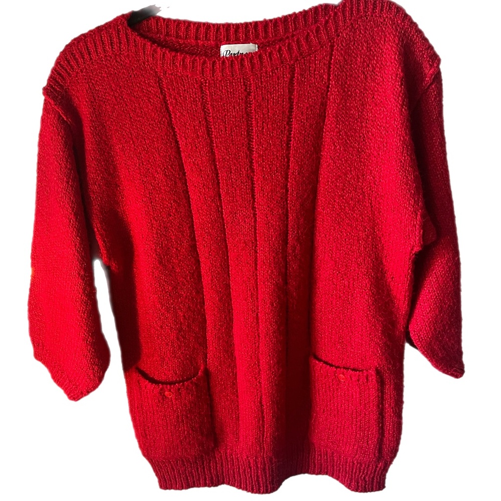 Vintage classic academic preppy minimalist conservative Red Sweater